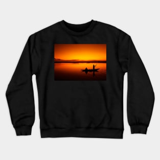 ORANGE SUNRISE ON THE SEA DESIGN Crewneck Sweatshirt